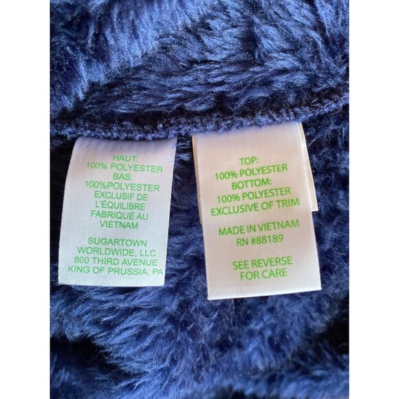 Lilly Pulitzer Keala Sherpa Popover Top Low Tide Navy Catty  Girls 12/14‎ XL - Picture 9 of 10